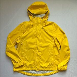 L.L Bean Hooded Rain Jacket Yellow Large Petite